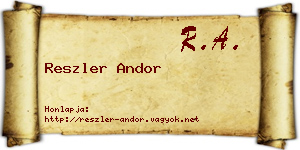 Reszler Andor névjegykártya
