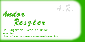 andor reszler business card